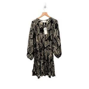 NWT Miss June Paris Black Gold Metallic Jacquard Mini Dress Women’s‎ Free Size